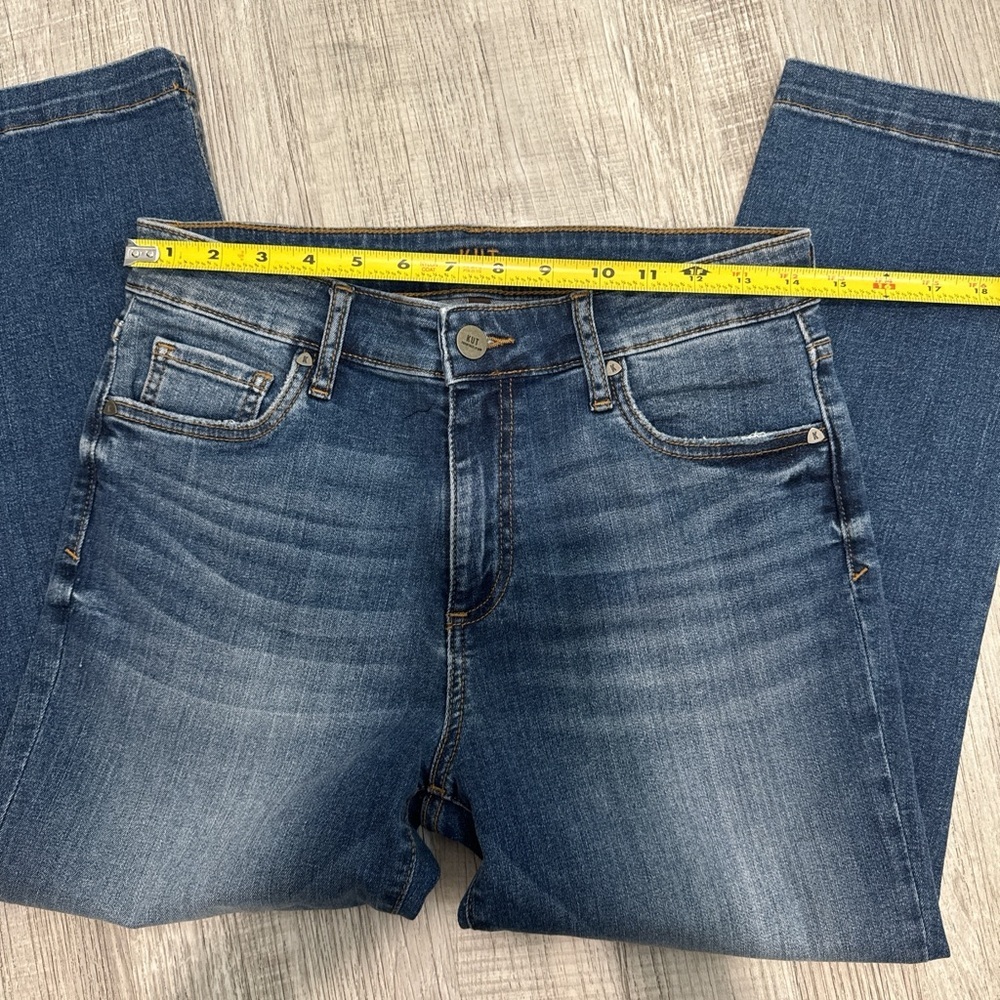 kUT From The Kloth High Rise Crop Straight Leg Blue Jeans Sz 6 - Picture 9 of 16